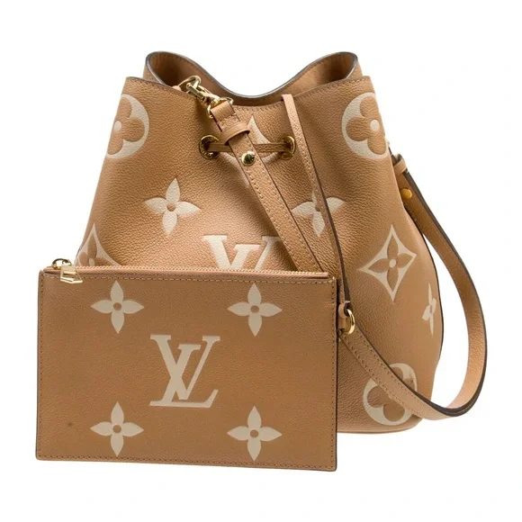 Authentic Louis Vuitton Bicolor Monogram Empreinte Giant NéoNoé MM Noe w/Pouch - Picture 4 of 12